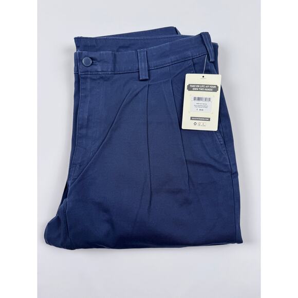 DuluthFlex Ballroom Khaki Pleated Pants – 36x34, Navy, New - Picture 3 of 10